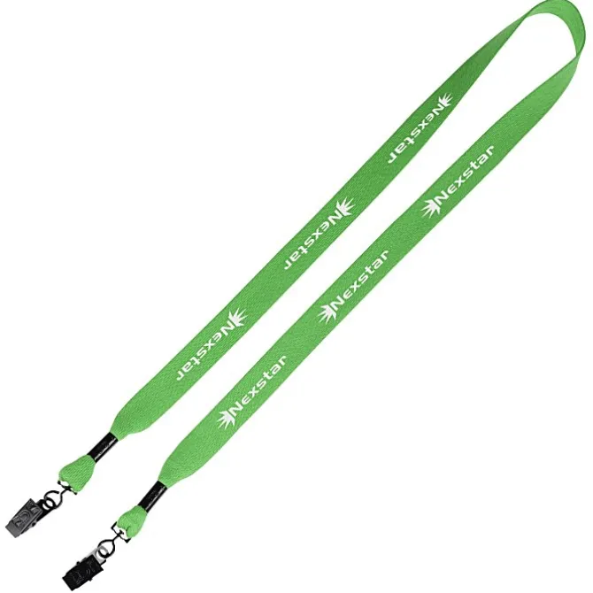 Knit Cotton Lanyard - 3/4 inches - 2 Bulldog Clips
