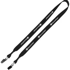 Knit Cotton Lanyard - 3/4 inches - 2 Bulldog Clips - 24 hr