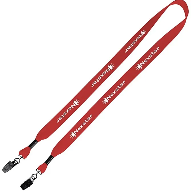 Knit Cotton Lanyard - 3/4 inches - 2 Bulldog Clips - 24 hr
