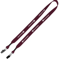 Knit Cotton Lanyard - 3/4 inches - 2 Bulldog Clips - 24 hr