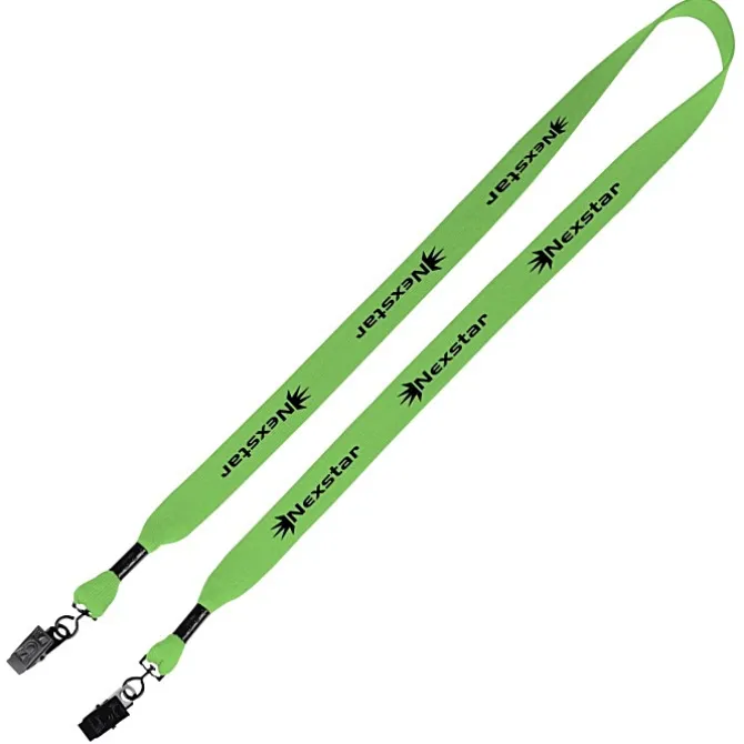 Knit Cotton Lanyard - 3/4 inches - 2 Bulldog Clips - 24 hr
