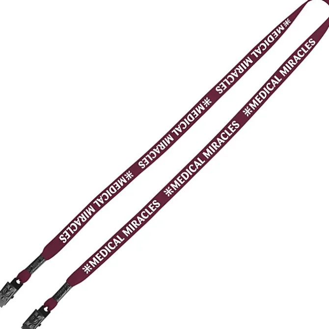 Knit Cotton Lanyard - 5/8 inches - 2 Bulldog Clips