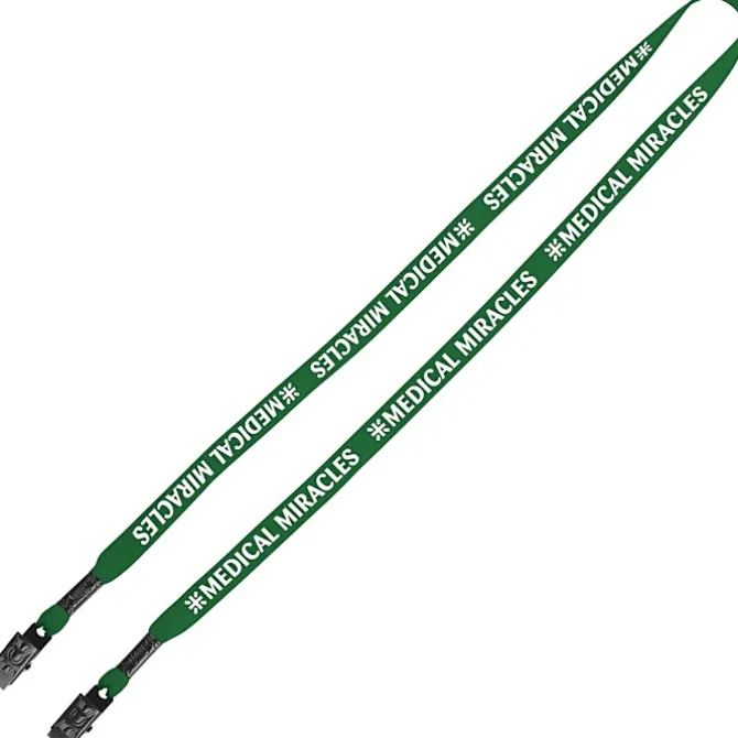 Knit Cotton Lanyard - 5/8 inches - 2 Bulldog Clips