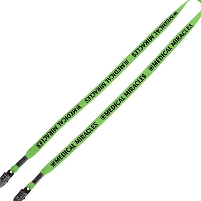 Knit Cotton Lanyard - 5/8 inches - 2 Bulldog Clips