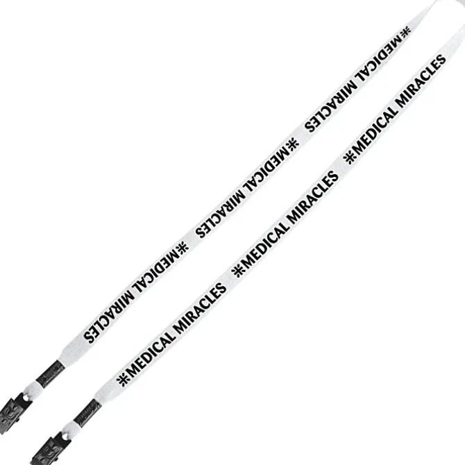 Knit Cotton Lanyard - 5/8 inches - 2 Bulldog Clips