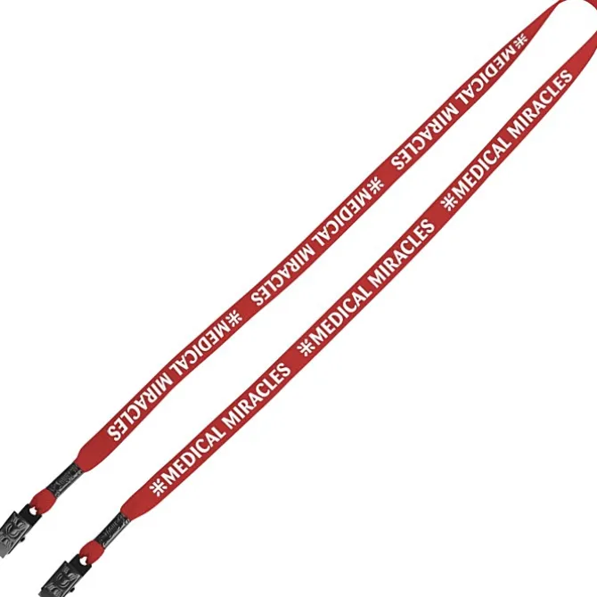 Knit Cotton Lanyard - 5/8 inches - 2 Bulldog Clips - 24 hr