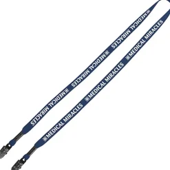 Knit Cotton Lanyard - 5/8 inches - 2 Bulldog Clips - 24 hr