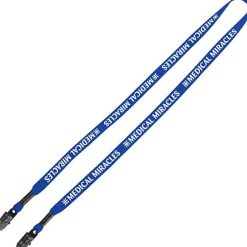 Knit Cotton Lanyard - 5/8 inches - 2 Bulldog Clips - 24 hr