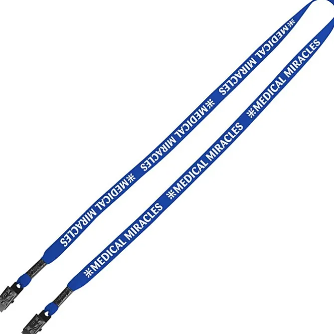 Knit Cotton Lanyard - 5/8 inches - 2 Bulldog Clips - 24 hr