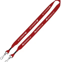 Knit Cotton Lanyard - 3/4 inches - 2 Swivel Hooks