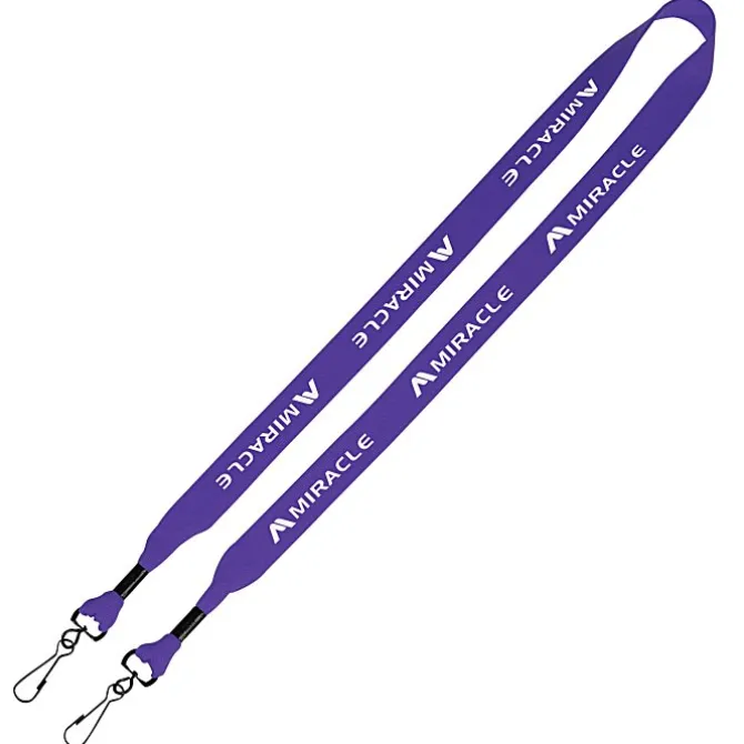 Knit Cotton Lanyard - 3/4 inches - 2 Swivel Hooks - 24 hr