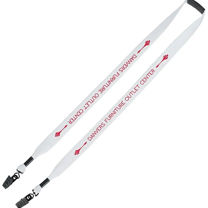 Knit Cotton Lanyard with Neck Clasp - 3/4 inches - 2 Bulldog Clips
