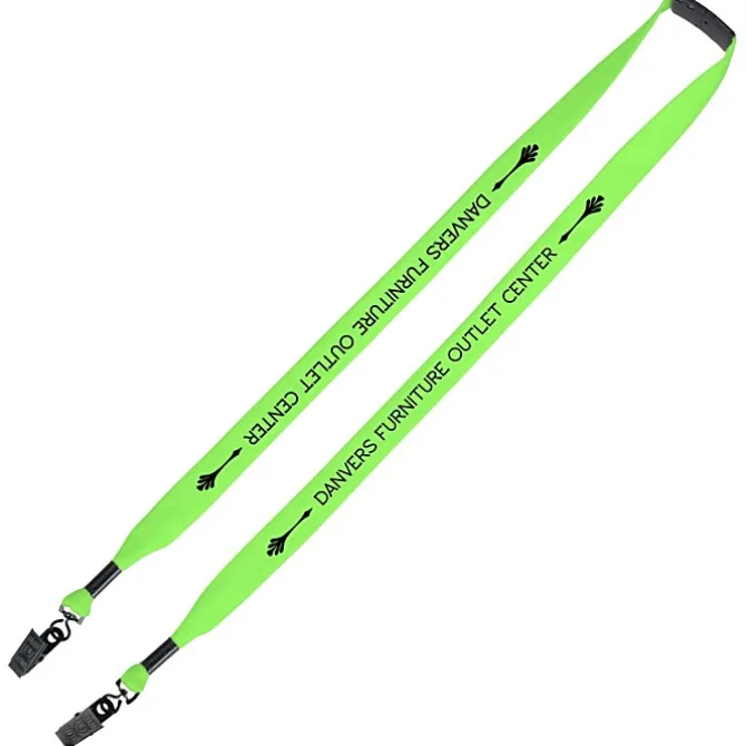 Knit Cotton Lanyard with Neck Clasp - 3/4 inches - 2 Bulldog Clips