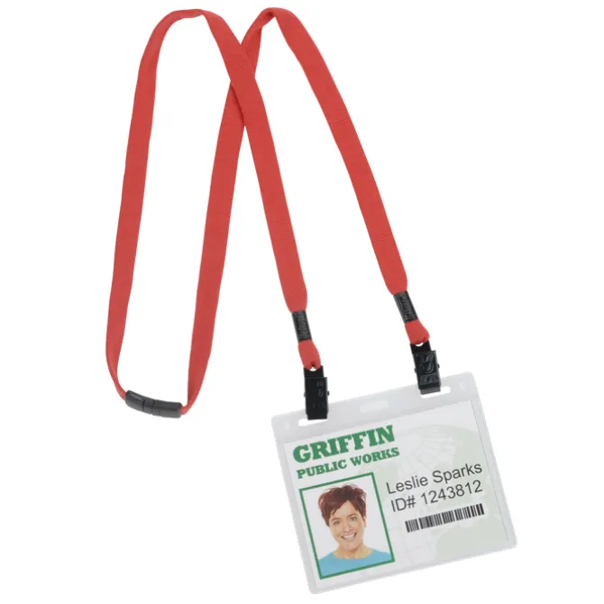 Knit Cotton Lanyard with Neck Clasp - 5/8 inches - 2 Bulldog Clips