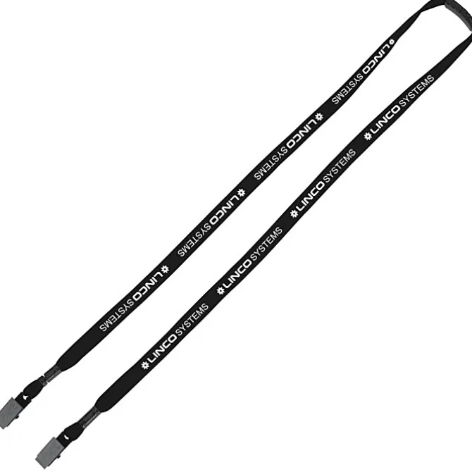 Knit Cotton Lanyard with Neck Clasp - 5/8 inches - 2 Bulldog Clips