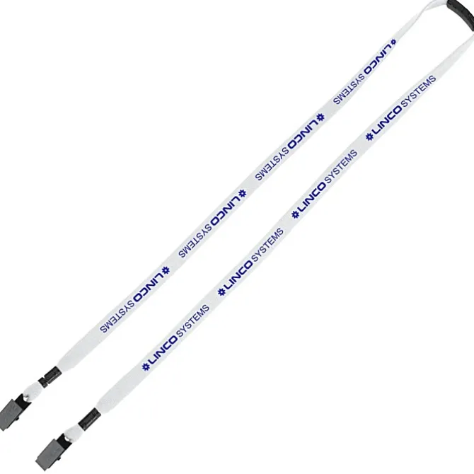 Knit Cotton Lanyard with Neck Clasp - 5/8 inches - 2 Bulldog Clips