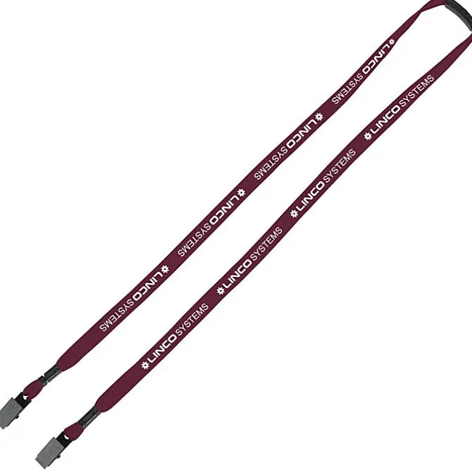 Knit Cotton Lanyard with Neck Clasp - 5/8 inches - 2 Bulldog Clips