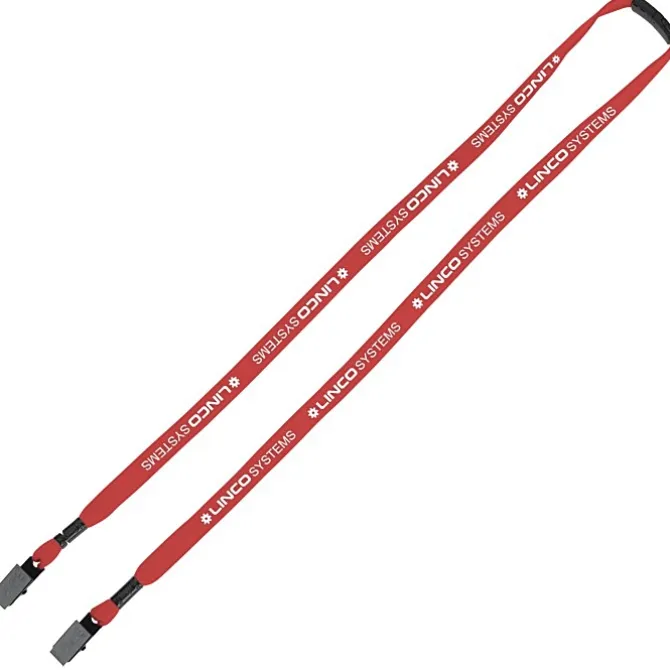 Knit Cotton Lanyard with Neck Clasp - 5/8 inches - 2 Bulldog Clips