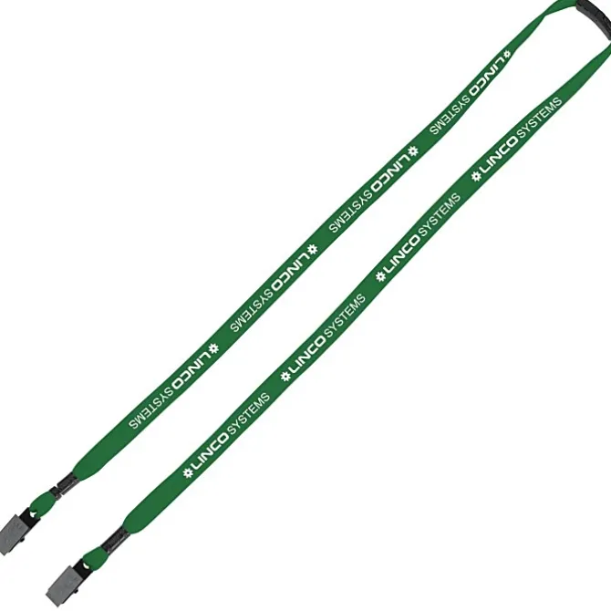 Knit Cotton Lanyard with Neck Clasp - 5/8 inches - 2 Bulldog Clips