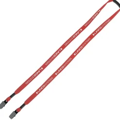 Knit Cotton Lanyard with Neck Clasp - 5/8 inches - 2 Bulldog Clips