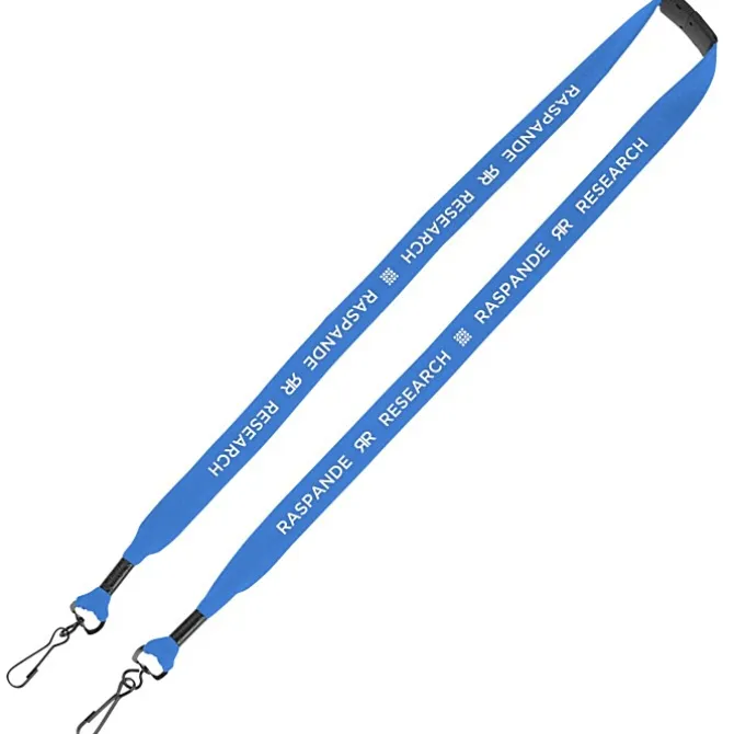 Knit Cotton Lanyard with Neck Clasp - 3/4 inches - 2 Swivel Hooks
