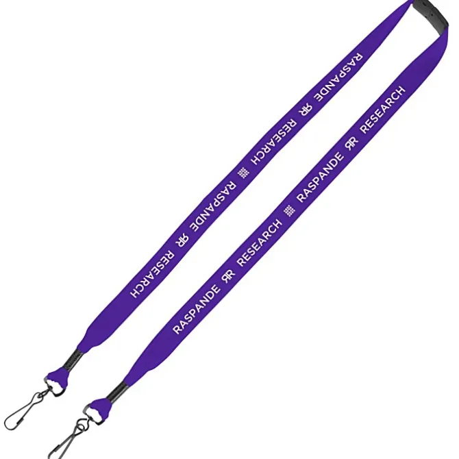 Knit Cotton Lanyard with Neck Clasp - 3/4 inches - 2 Swivel Hooks