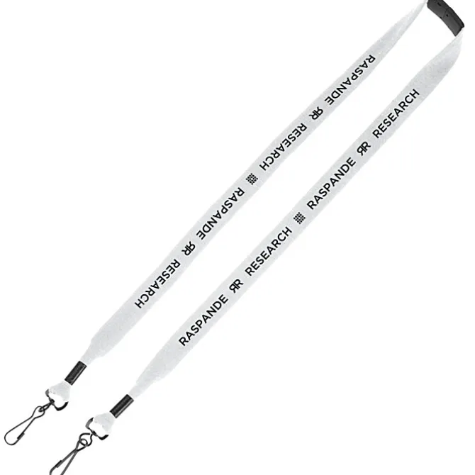 Knit Cotton Lanyard with Neck Clasp - 3/4 inches - 2 Swivel Hooks