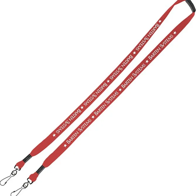 Knit Cotton Lanyard with Neck Clasp - 5/8 inches - 2 Swivel Hooks