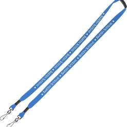 Knit Cotton Lanyard with Neck Clasp - 5/8 inches - 2 Swivel Hooks