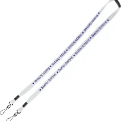 Knit Cotton Lanyard with Neck Clasp - 5/8 inches - 2 Swivel Hooks