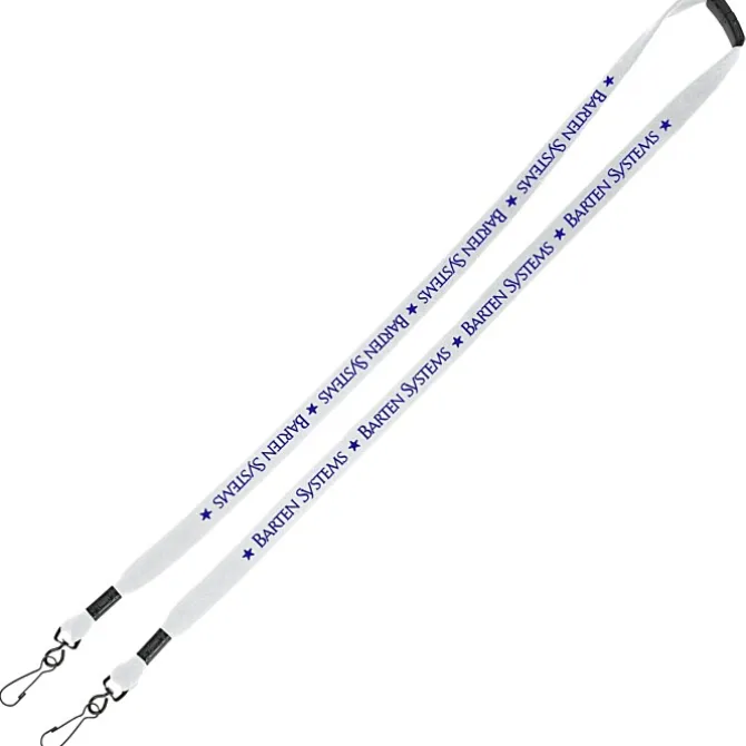 Knit Cotton Lanyard with Neck Clasp - 5/8 inches - 2 Swivel Hooks