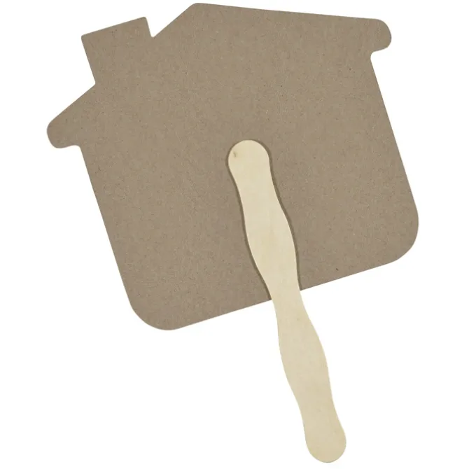 Kraft Back Hand Fan - House