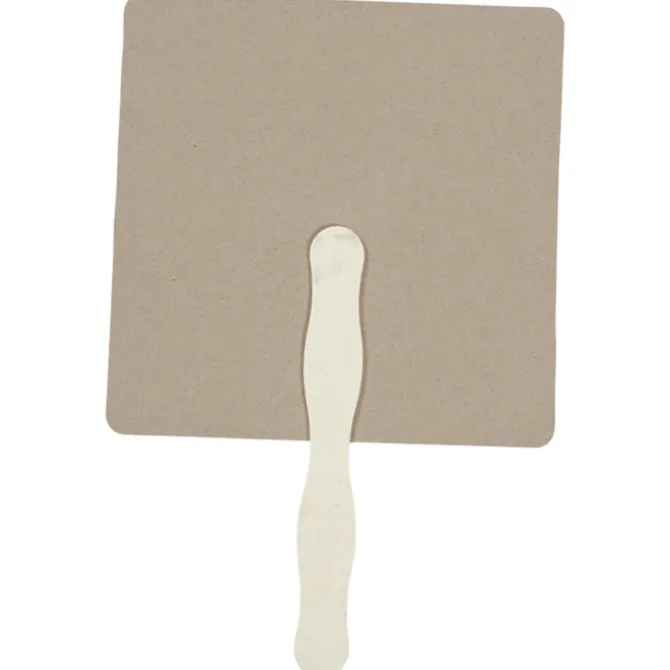 Kraft Back Hand Fan - 8 inches Square
