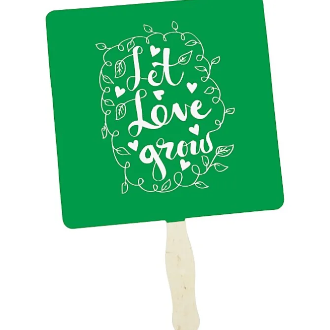 Kraft Back Hand Fan - 8 inches Square