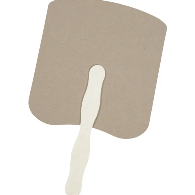 Kraft Back Hand Fan - Slice