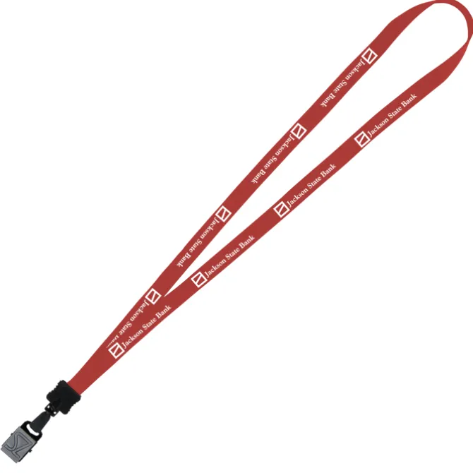 Lanyard - 5/8 inches - 32 inches - Large Metal Bulldog Clip