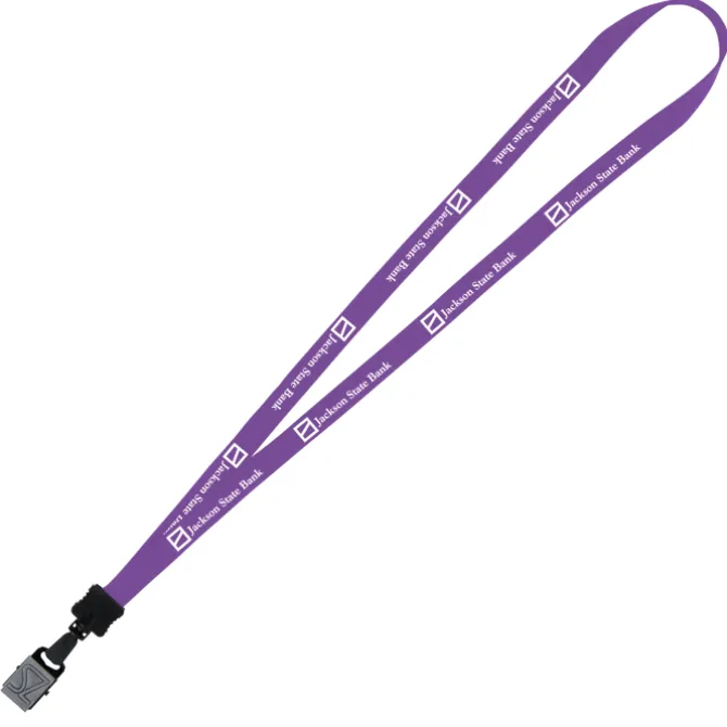 Lanyard - 5/8 inches - 32 inches - Large Metal Bulldog Clip