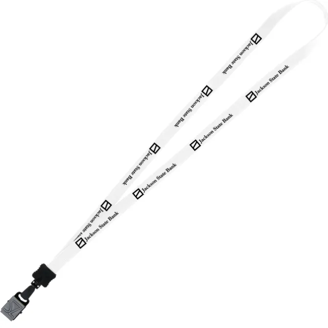 Lanyard - 5/8 inches - 34 inches - Large Metal Bulldog Clip