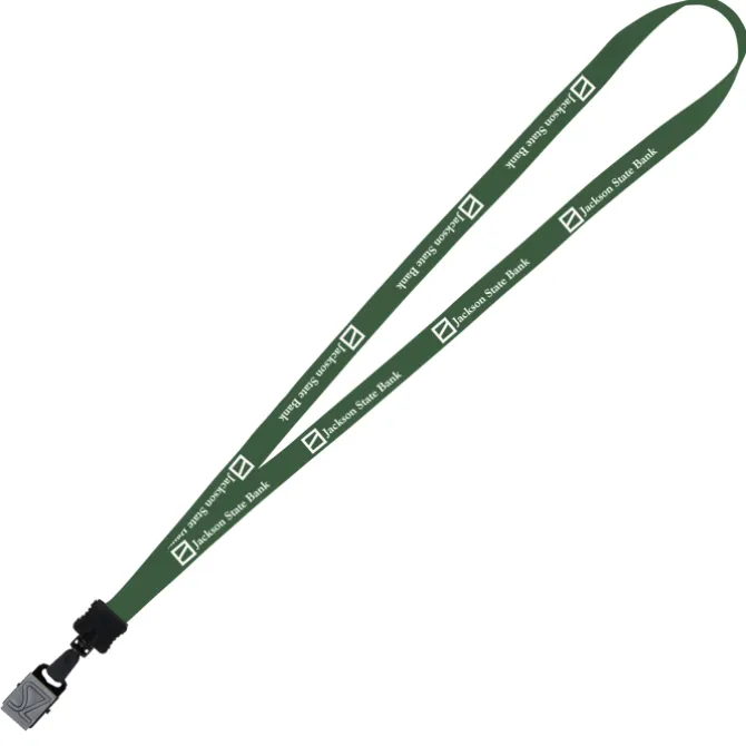 Lanyard - 5/8 inches - 34 inches - Large Metal Bulldog Clip