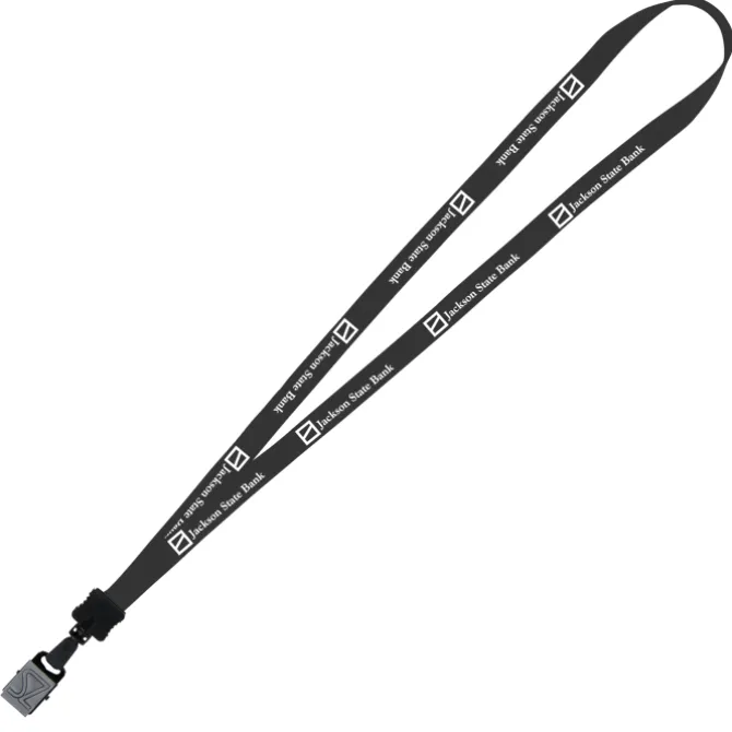 Lanyard - 5/8 inches - 34 inches - Large Metal Bulldog Clip