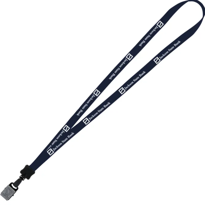 Lanyard - 5/8 inches - 36 inches - Large Metal Bulldog Clip