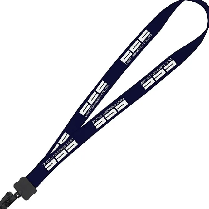 Lanyard - 7/8 inches - 32 inches - Plastic Bulldog Clip - 24 hr