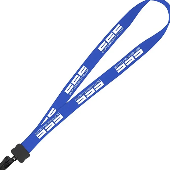 Lanyard - 7/8 inches - 32 inches - Plastic Bulldog Clip - 24 hr