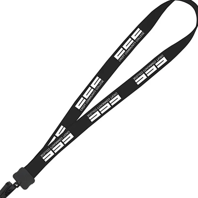 Lanyard - 7/8 inches - 32 inches - Plastic Bulldog Clip - 24 hr