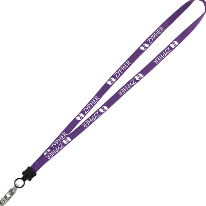 Lanyard - 5/8 inches - 34 inches - Snap with Metal Bulldog Clip