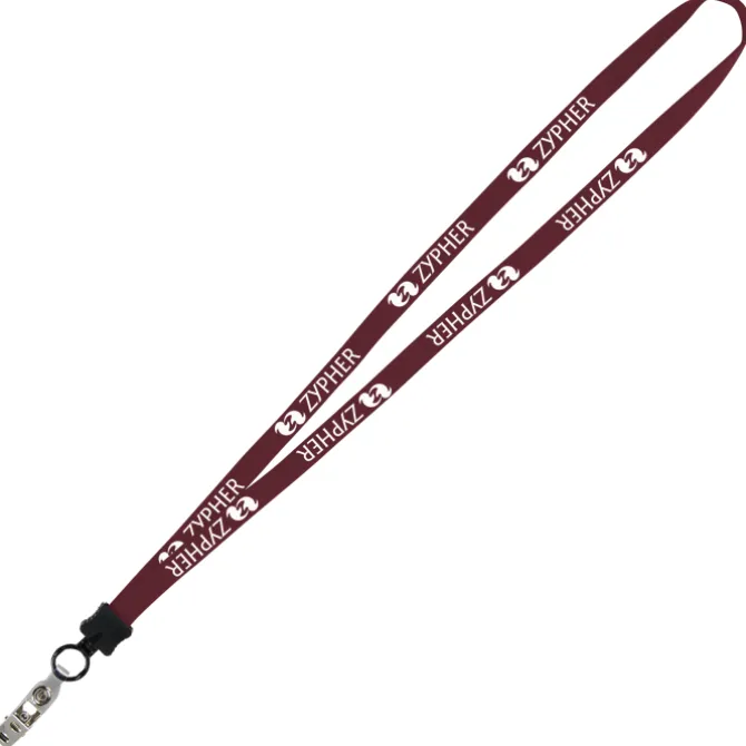 Lanyard - 5/8 inches - 34 inches - Snap with Metal Bulldog Clip