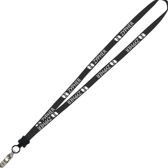 Lanyard - 5/8 inches - 32 inches - Snap with Metal Bulldog Clip - 24 hr