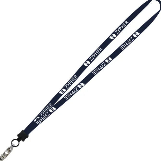 Lanyard - 5/8 inches - 32 inches - Snap with Metal Bulldog Clip - 24 hr