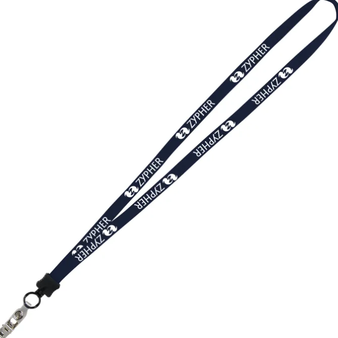 Lanyard - 5/8 inches - 34 inches - Snap with Metal Bulldog Clip - 24 hr