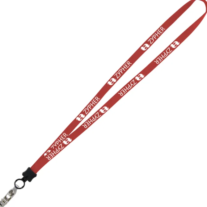 Lanyard - 5/8 inches - 34 inches - Snap with Metal Bulldog Clip - 24 hr